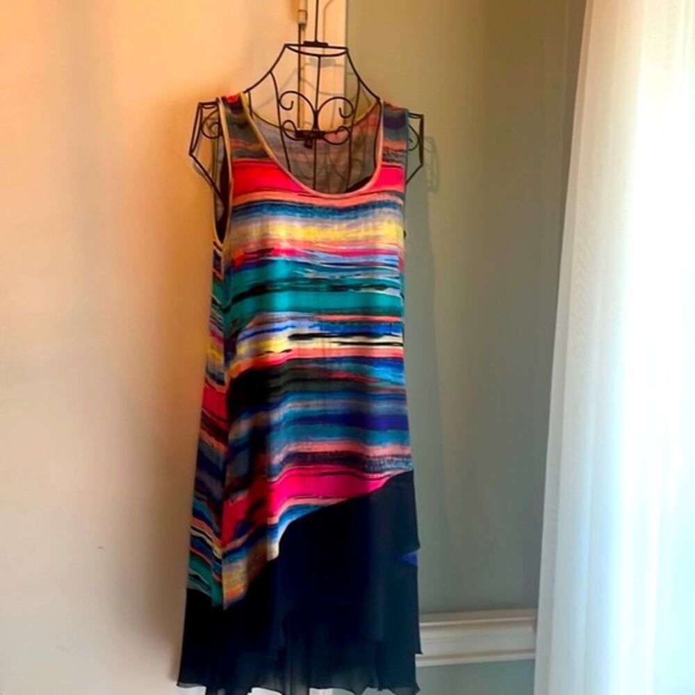 Cupio beach cover with black mesh trim multi color M